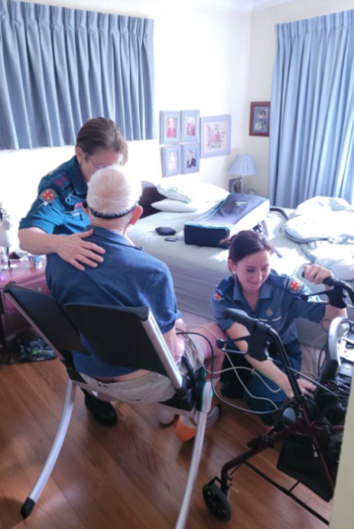 Falls team checks over patient