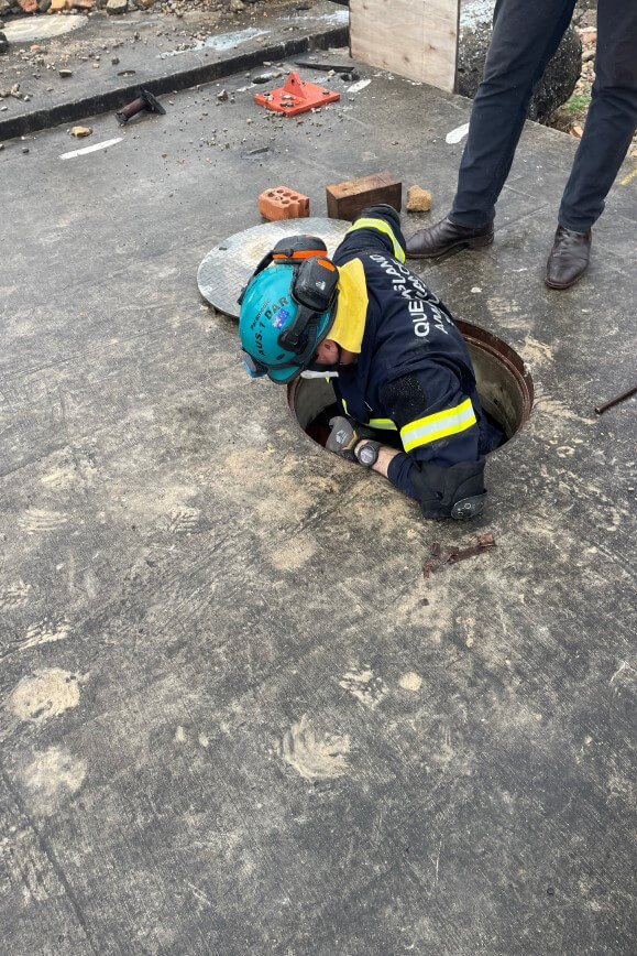 Paramedic down a tunnel