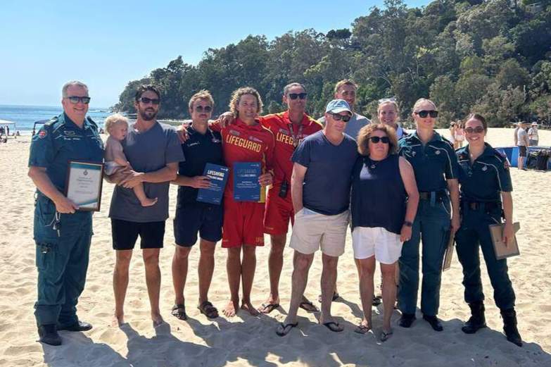 People standing on a beach