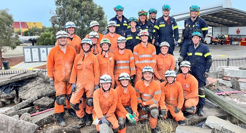 Group photo of paramedics competing for USAR roles